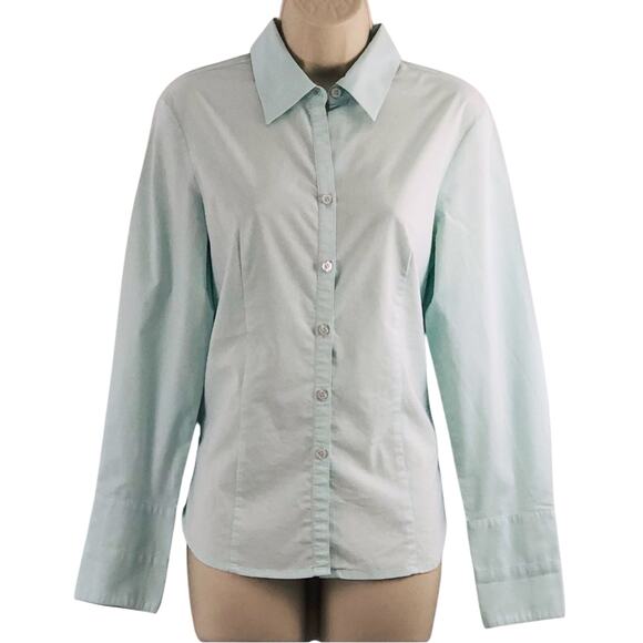 Worthington Stretch Pale Blue Button Down Long Sleeve Shirt Normcore Office - Picture 1 of 16